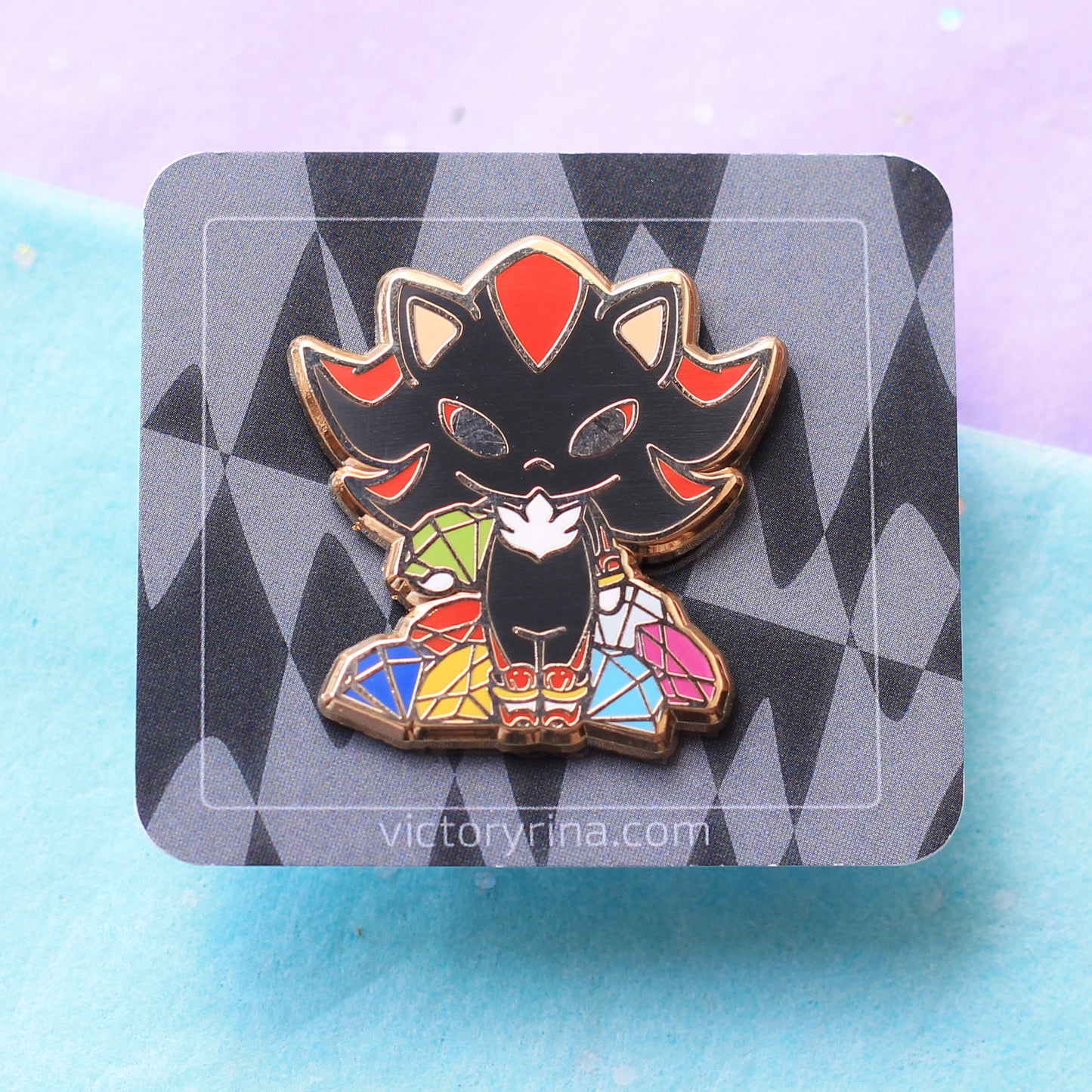 Shadow enamel pin