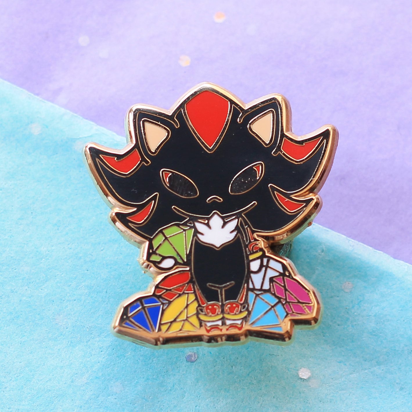 Shadow enamel pin