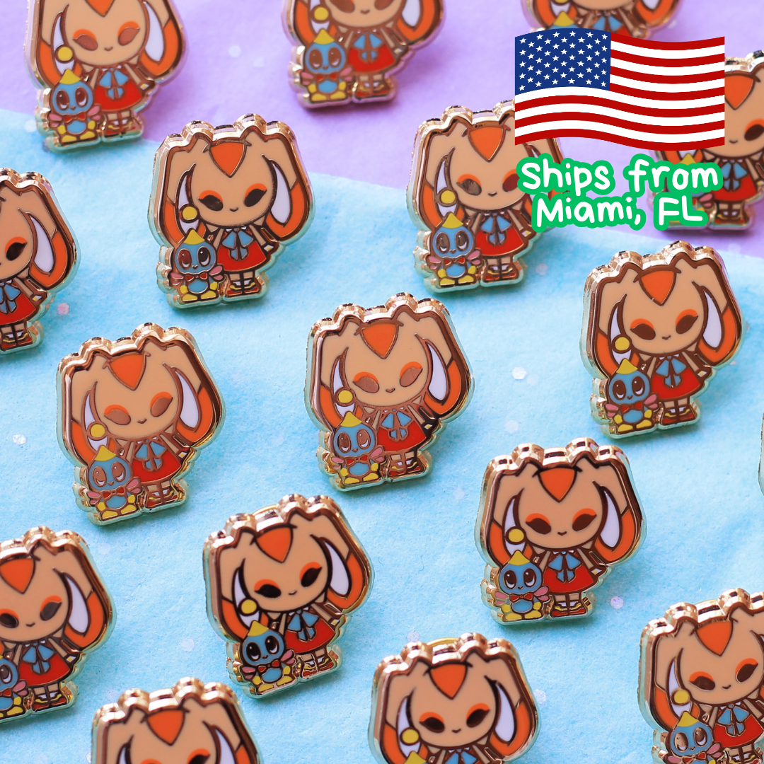 Cream and Cheese enamel pin