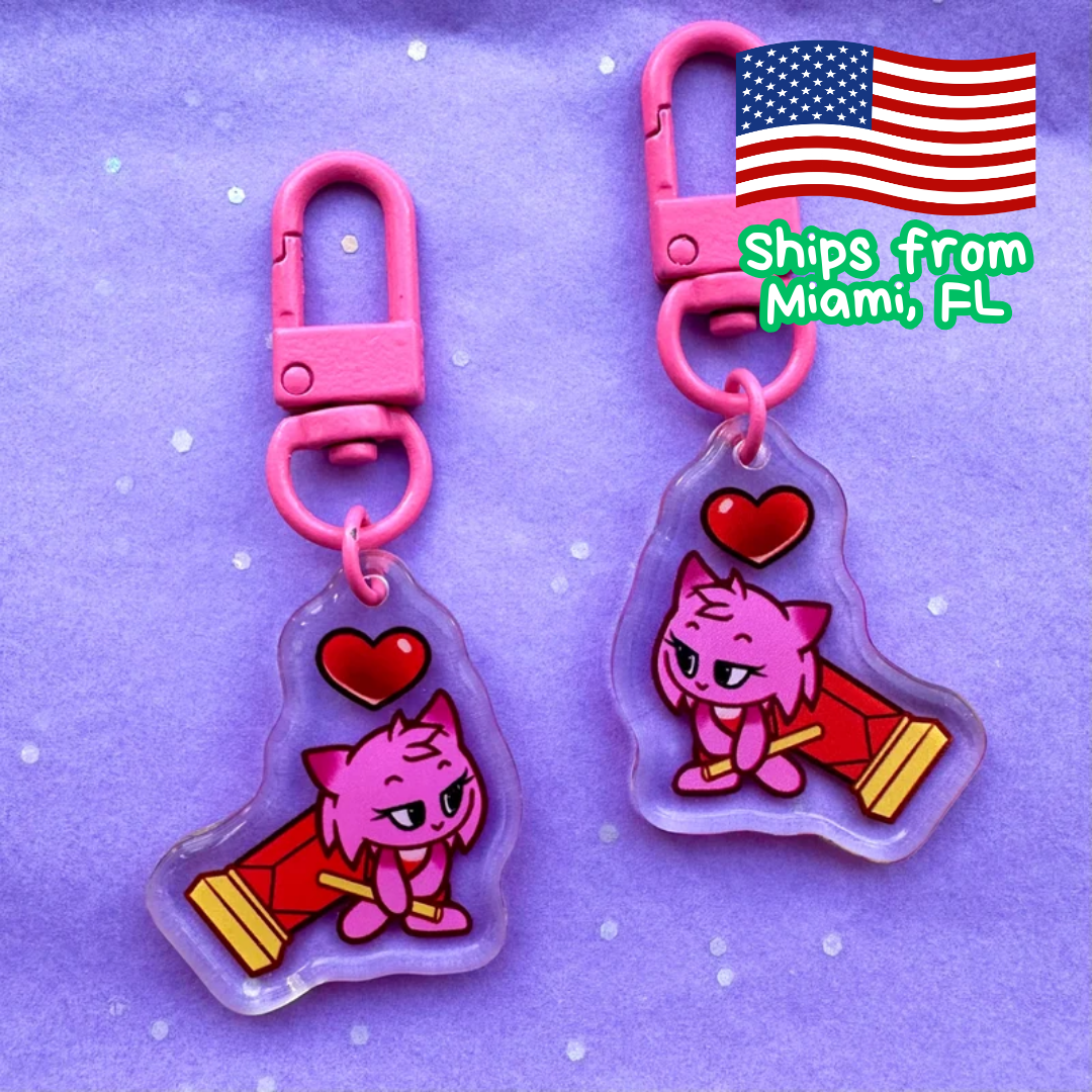 Rose Hedgehog Sonic Keychain – Cute Acrylic Anime Gift | Ships from Miami, USA