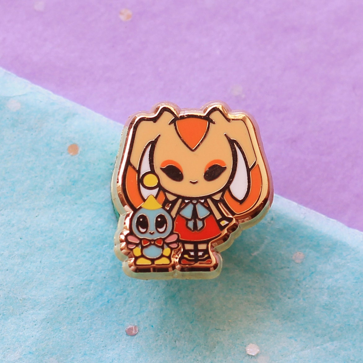 Cream and Cheese enamel pin