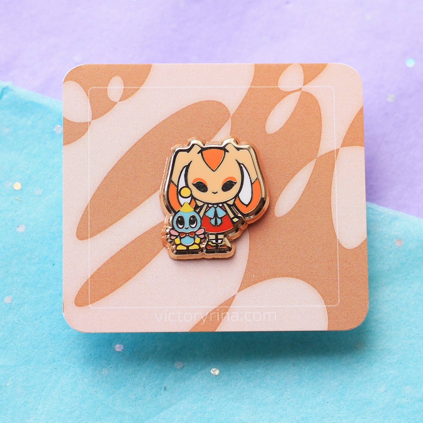 Cream and Cheese enamel pin