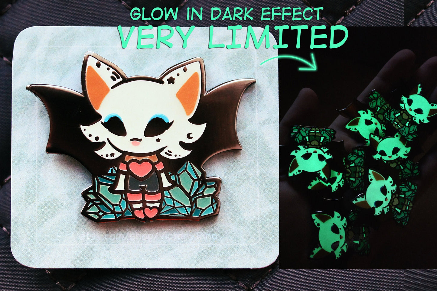 B GRADE | Rouge enamel pin | GLOWS IN DARK effect | halloween enamel pin