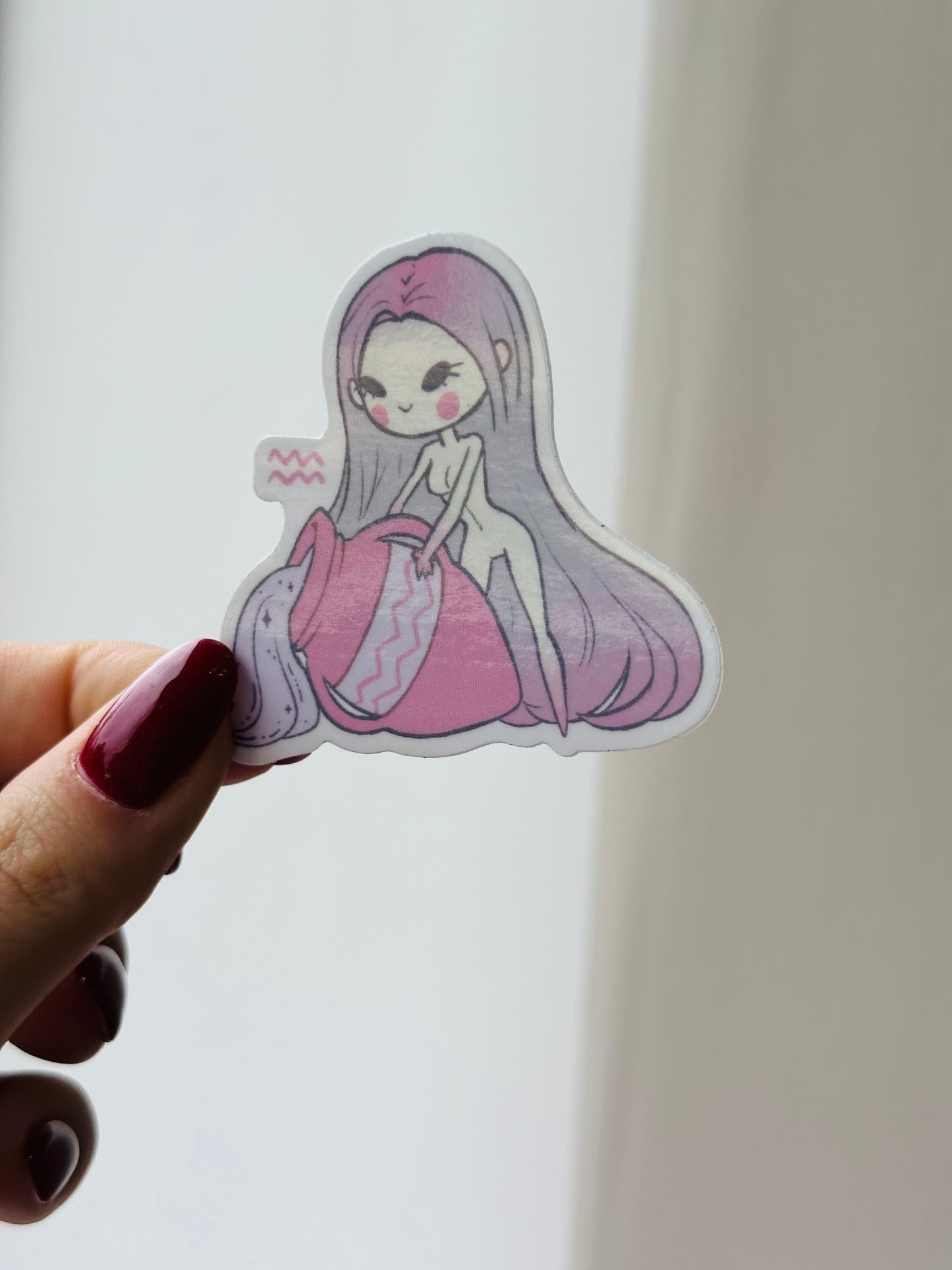 Aquarius sticker | 2.5 in. | glossy finish | vinyl sticker | waterproof sticker | zodiac sticker | waterproof sticker