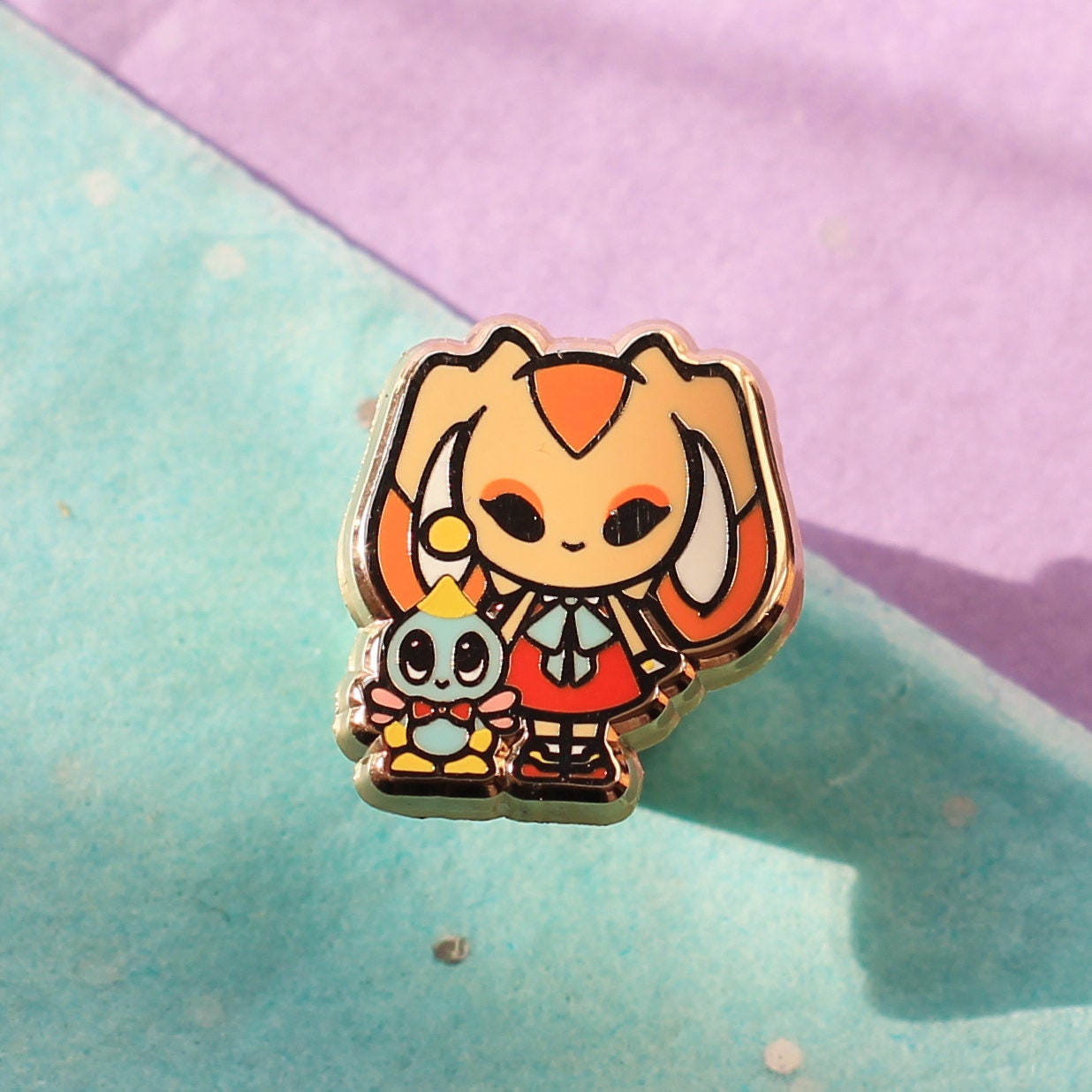 Cream and Cheese enamel pin