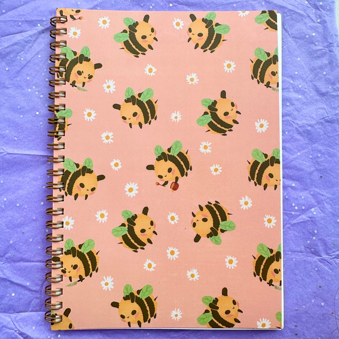 A5 Cute Bees Reusable Sticker Book | 50 pages | Sticker Album | Empty Sticker Book