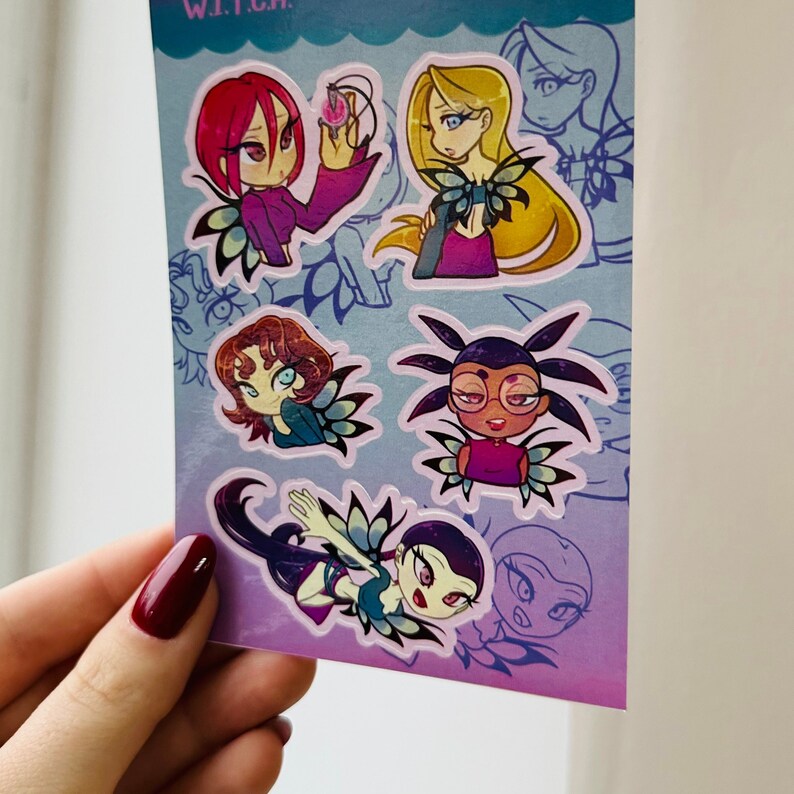 A6 4*6 in. Magic Girls guardians vinyl sticker sheet | waterproof stickers