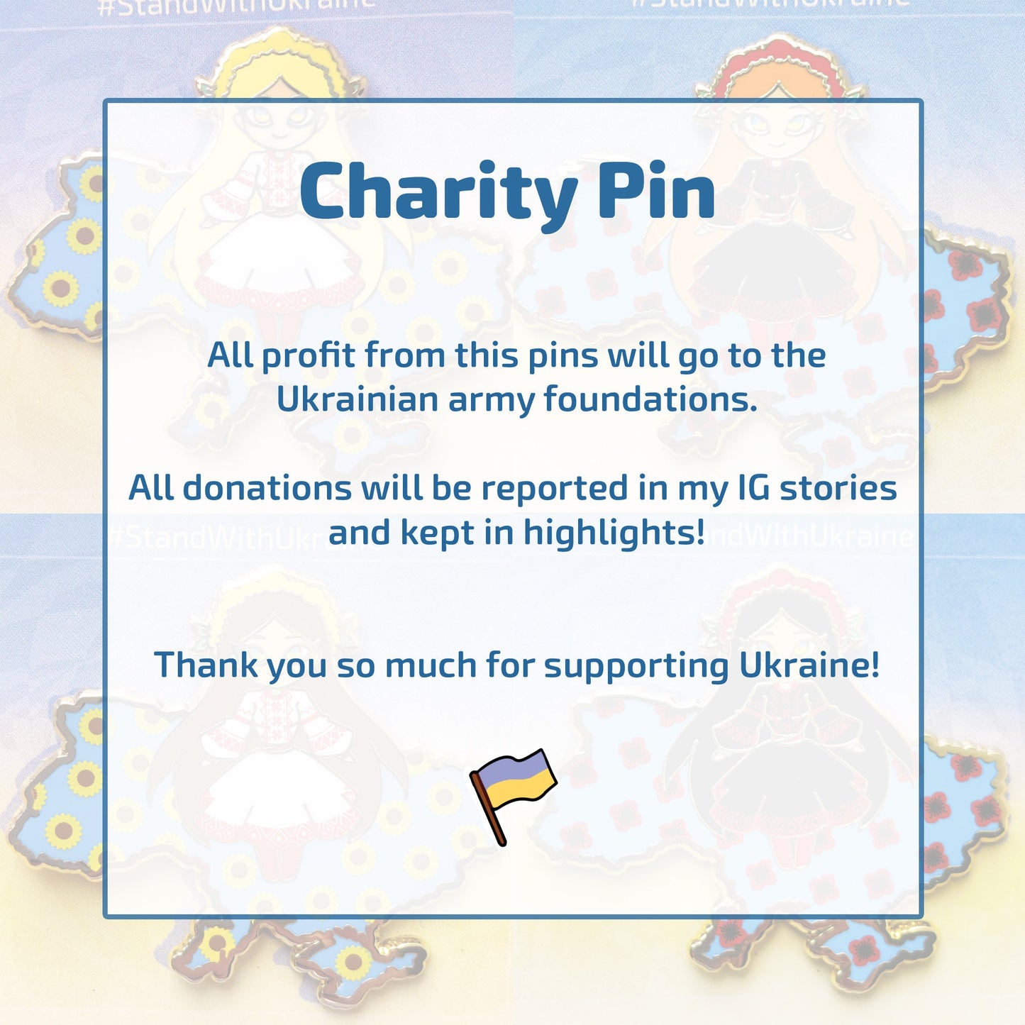 Ukraine pin | Ukrainian girl enamel pin | Stand with Ukraine | charity pin