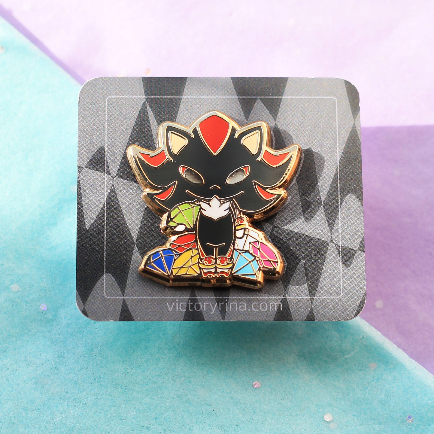 Shadow hedgehog enamel pin