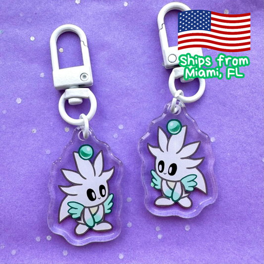 Silver the Hedgehog Chao Acrylic Keychain – Sonic Gamer Gift Charm | Ships from USA (Miami Stock)