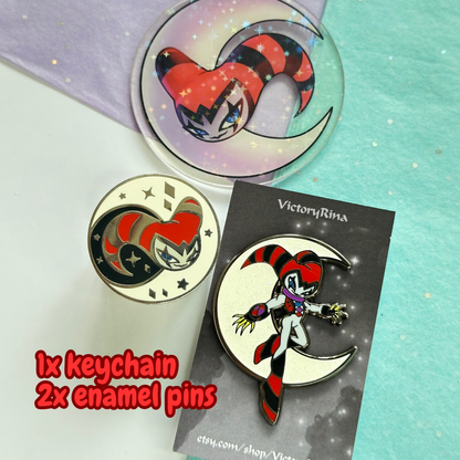 BUNDLE of NiGHTS Into Dreams Merch – Enamel Pins & Acrylic Keychain Set