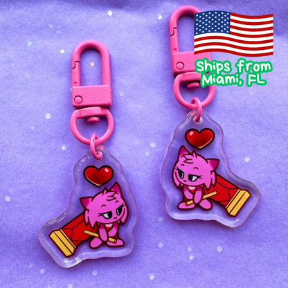 Rose Hedgehog Sonic Keychain – Cute Acrylic Anime Gift | Ships from Miami, USA