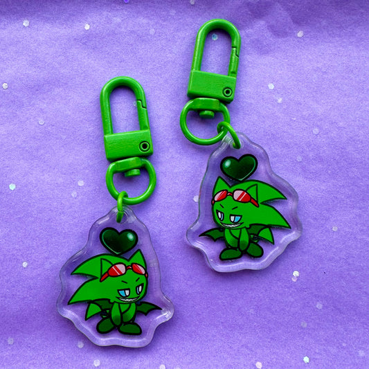 Green Hedgehog acrylic keychain