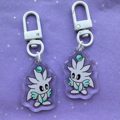 White Hedgehog acrylic keychain