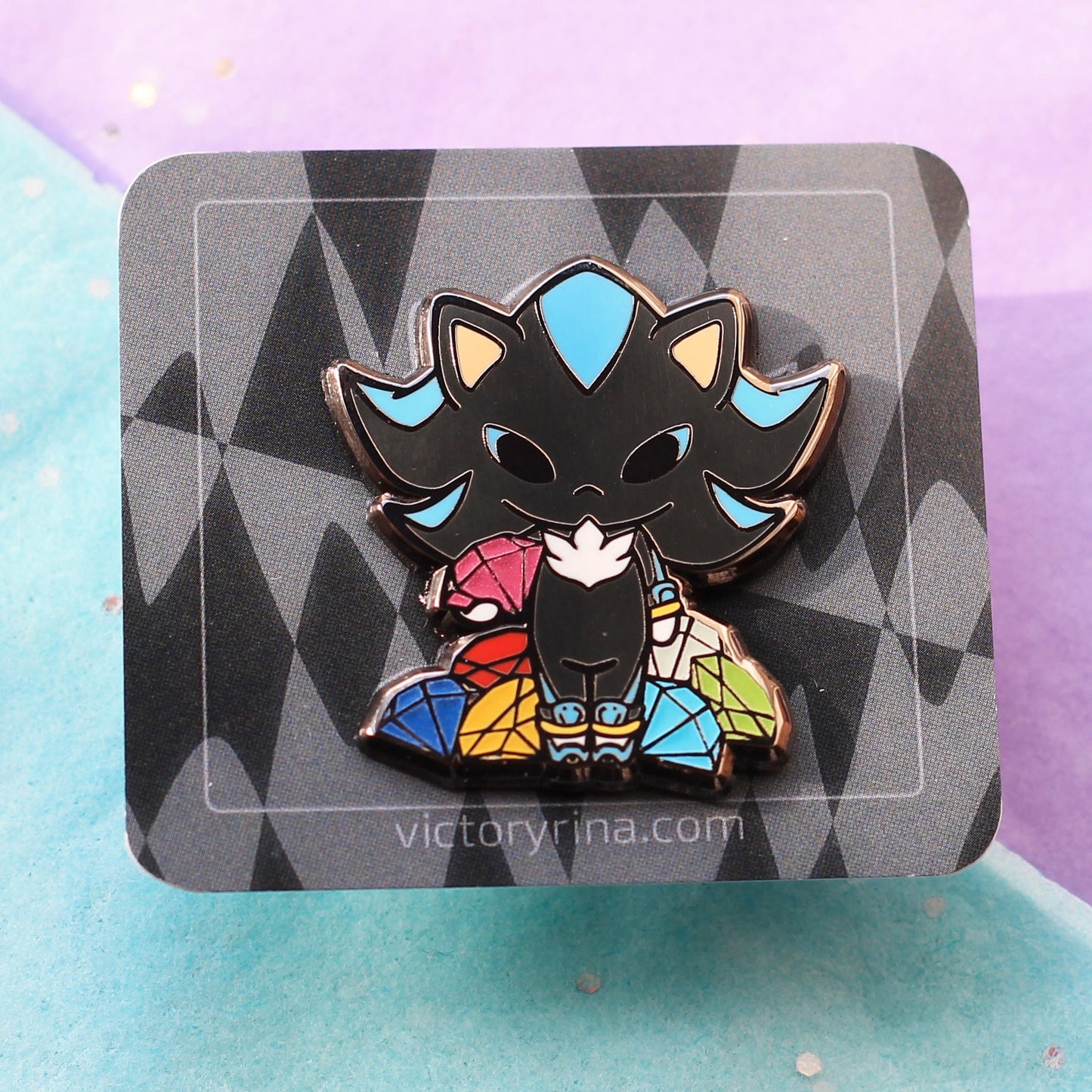 B Grade | Very dark hedgehog enamel pin | GLOW IN DARK effect